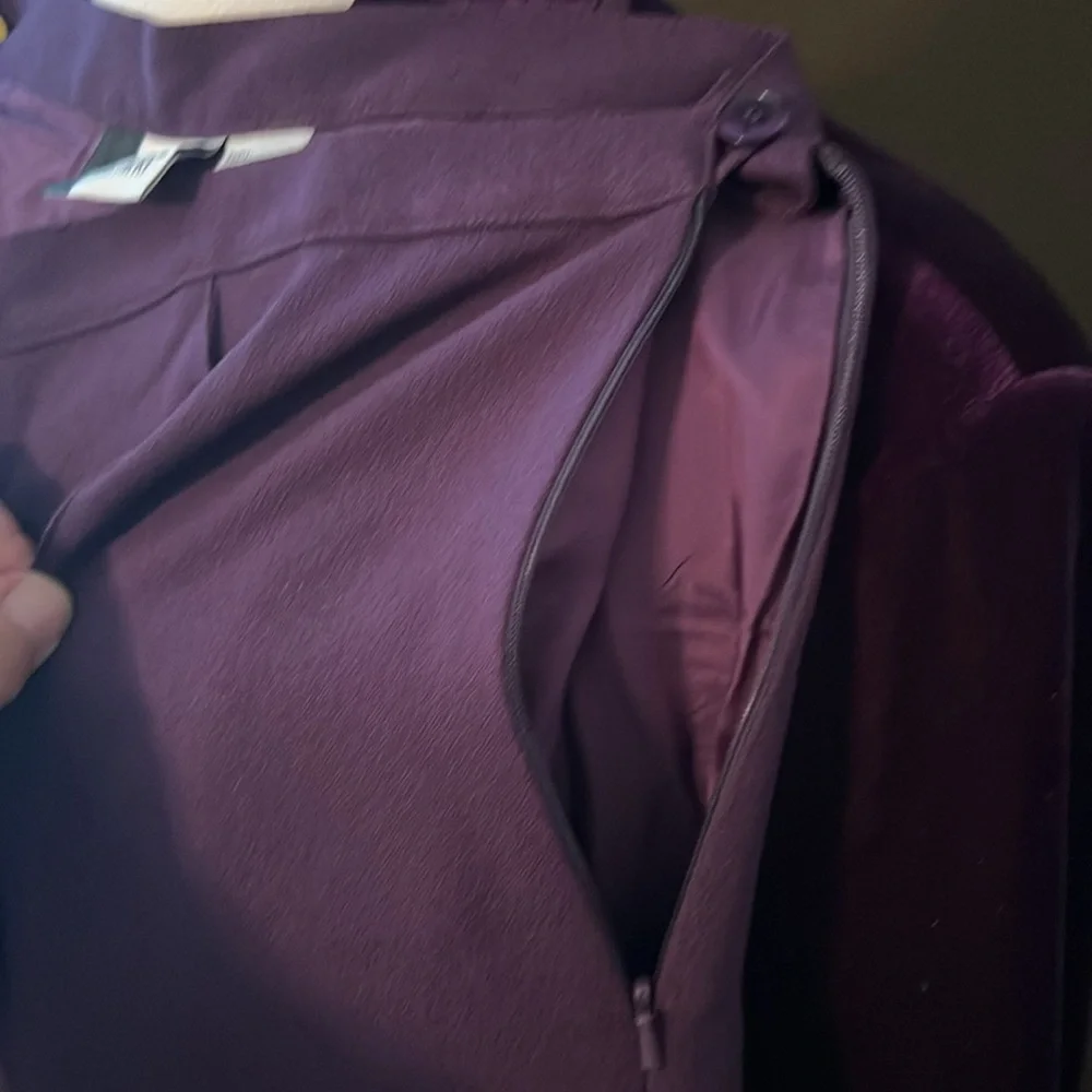 “TOGETHER” purple Berry Pant Suit. Jacket is a size 8, Gaberdine pants size 10 - Picture 8 of 12